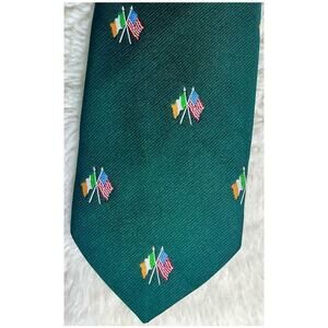 Irish Flag American Flag Neck Tie Emerald Green St Patricks Prince Consort Brand